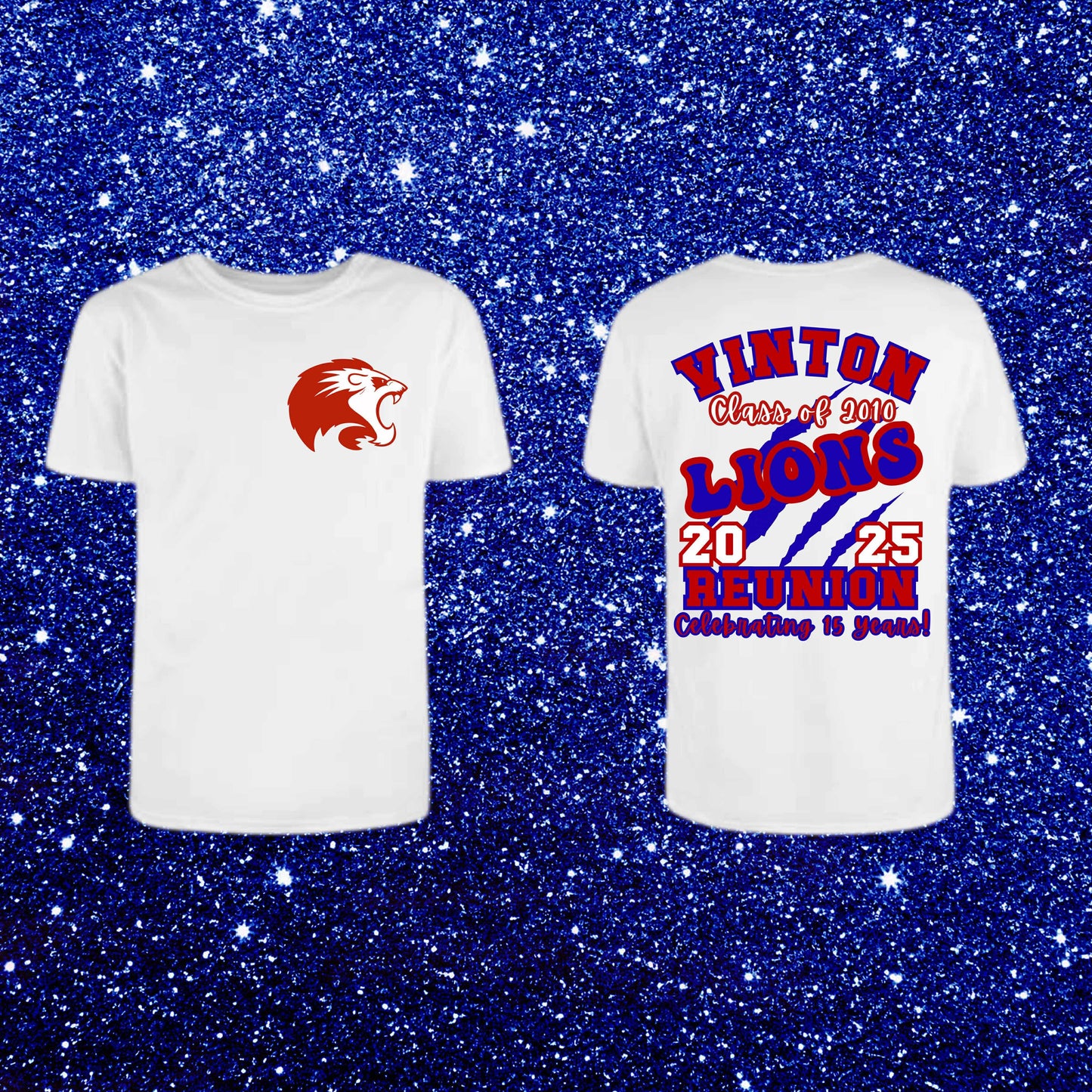 Vinton Class on 2010 Lions - T SHIRT - (Jerzee/Gildan) Front Pocket + Full Back