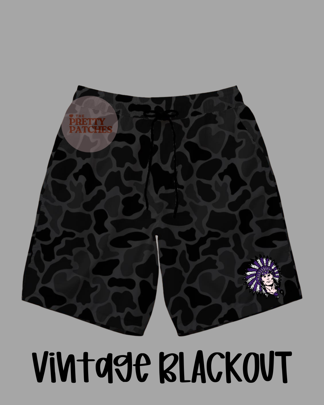 BLACKOUT PNG INDIANS DRIP SHORTS (YOUTH)- PREORDER