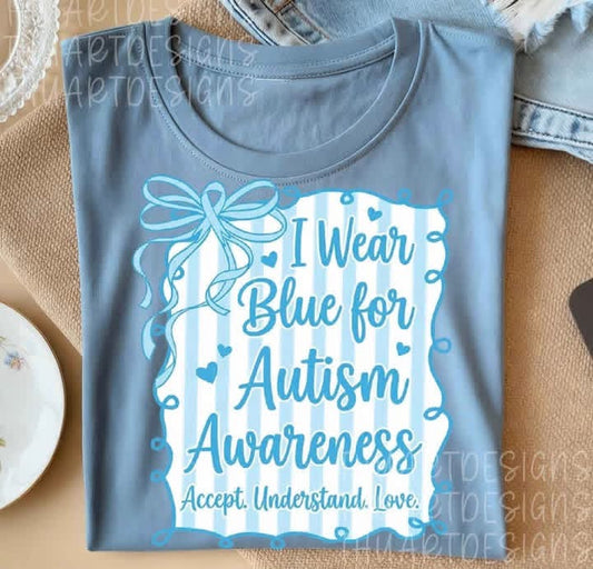 I Wear Blue Front & Back image -TSHIRT- (COMFORT COLOR/BELLA)