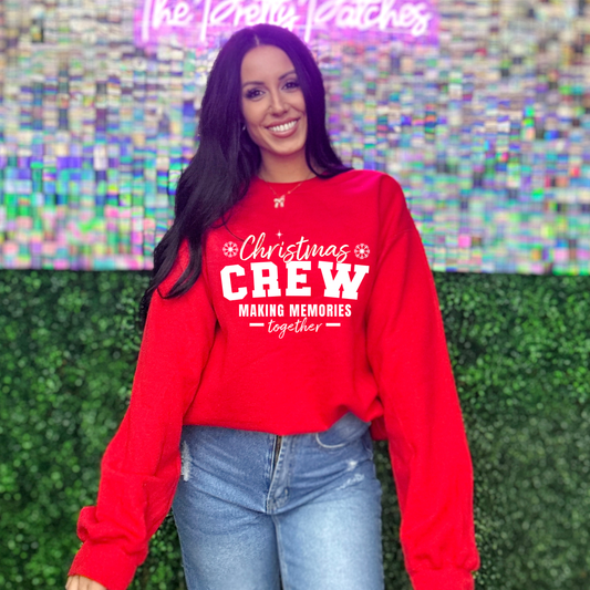 CHRISTMAS CREW- MAKING MEMORIES TOGETHER- GILDAN SWEATSHIRT (RED)