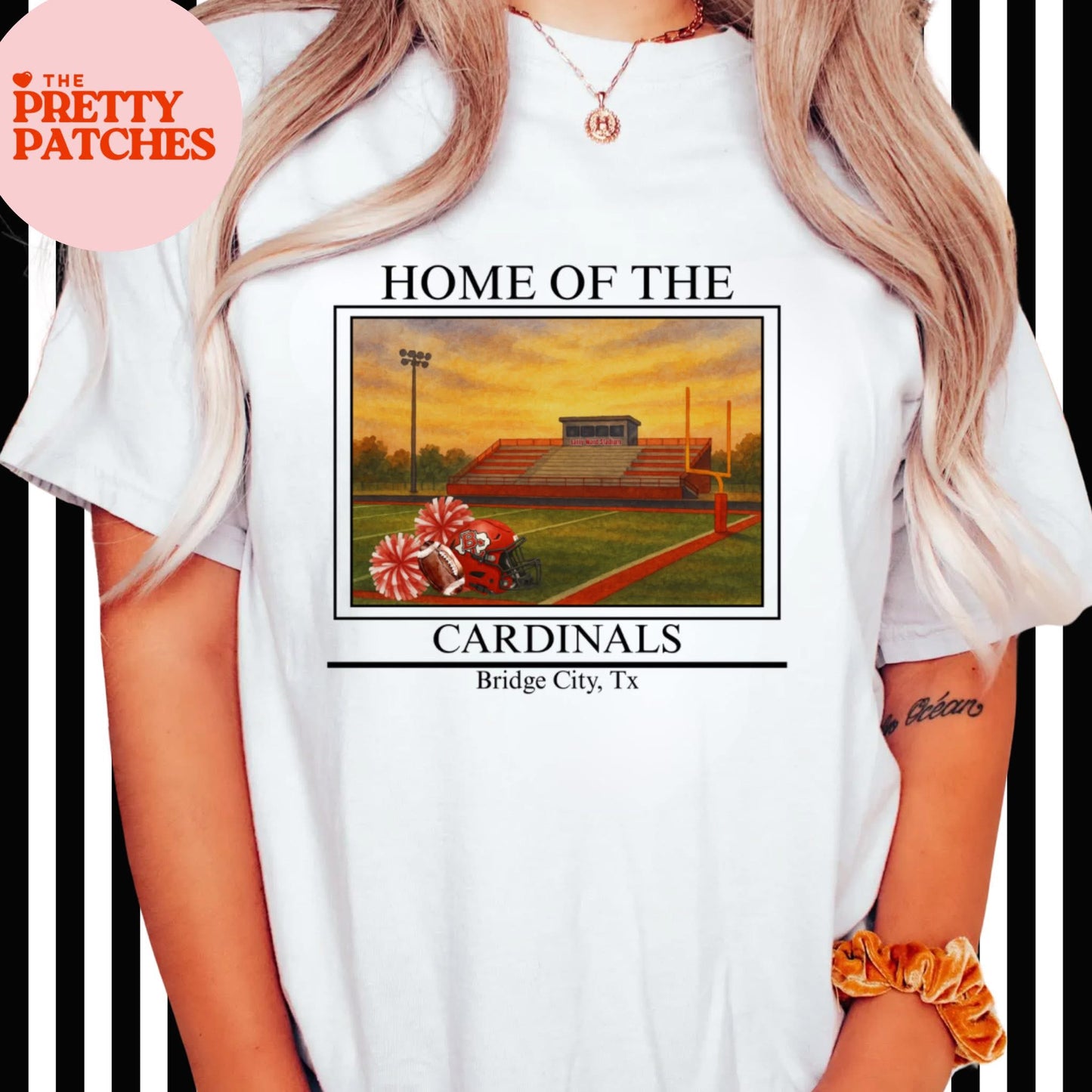 Hometown Football Field - Bridge City - T SHIRT - (Comfort Color) ADULT ONLY
