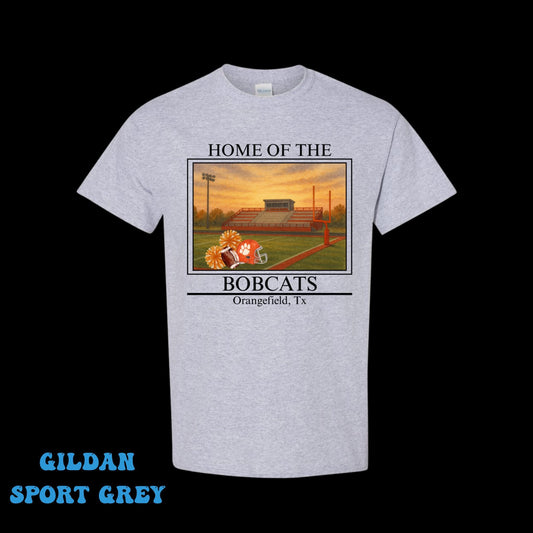 Hometown Football Field - Orangefield - T SHIRT - (Jerzee/Gildan) ADULT ONLY