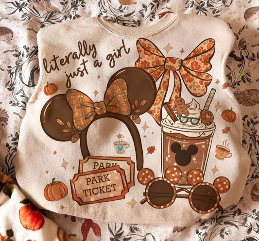 Literally Just a Girl Mickey Ears - T SHIRT - (Jerzee/Gildan)