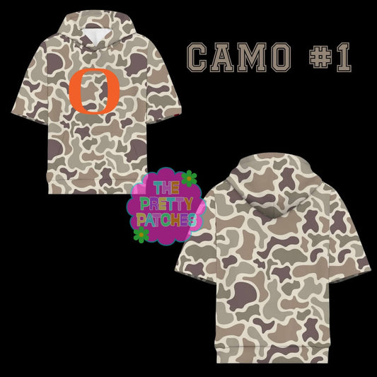 Camo Hooded Tees ORANGEFIELD BOBCATS -ADULT - PREORDER