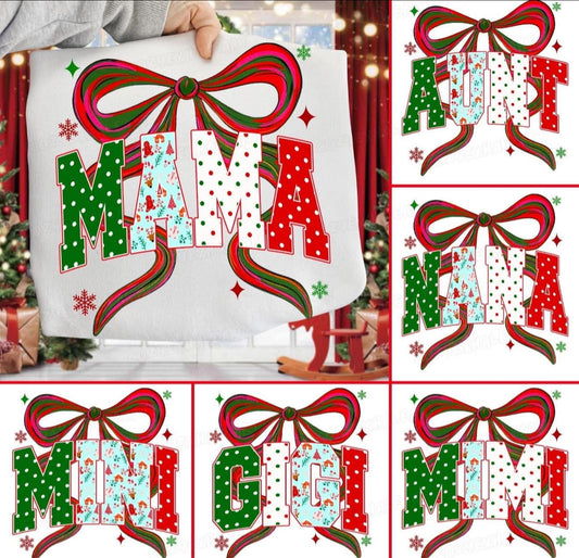 Christmas Name with Bow BUNDLE - T SHIRT - (Gildan/Jerzee)