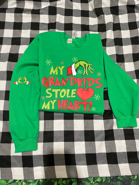 My grandkids stole my heart grinch