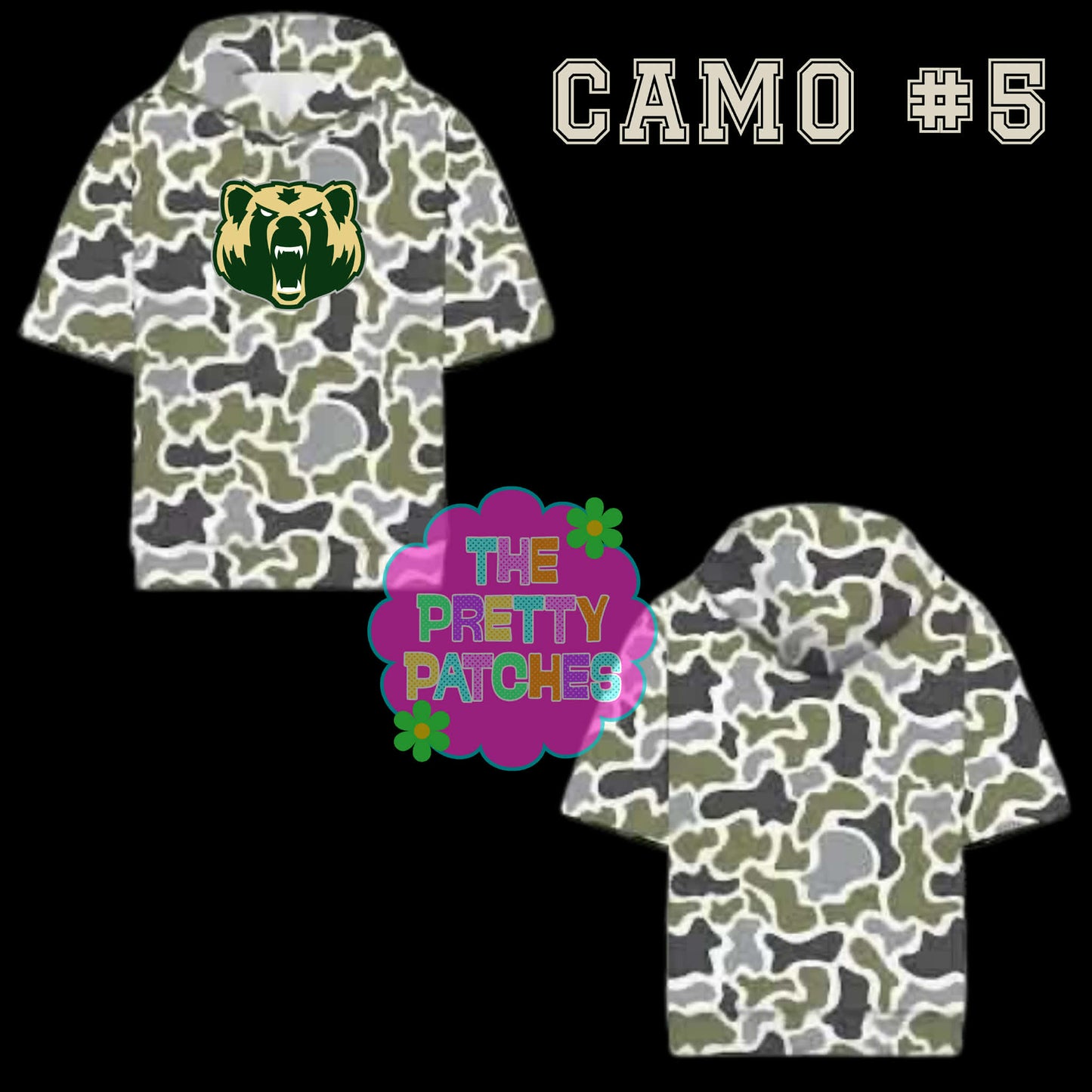 Camo Hooded Tees-LCM BEARS -ADULT - PREORDER