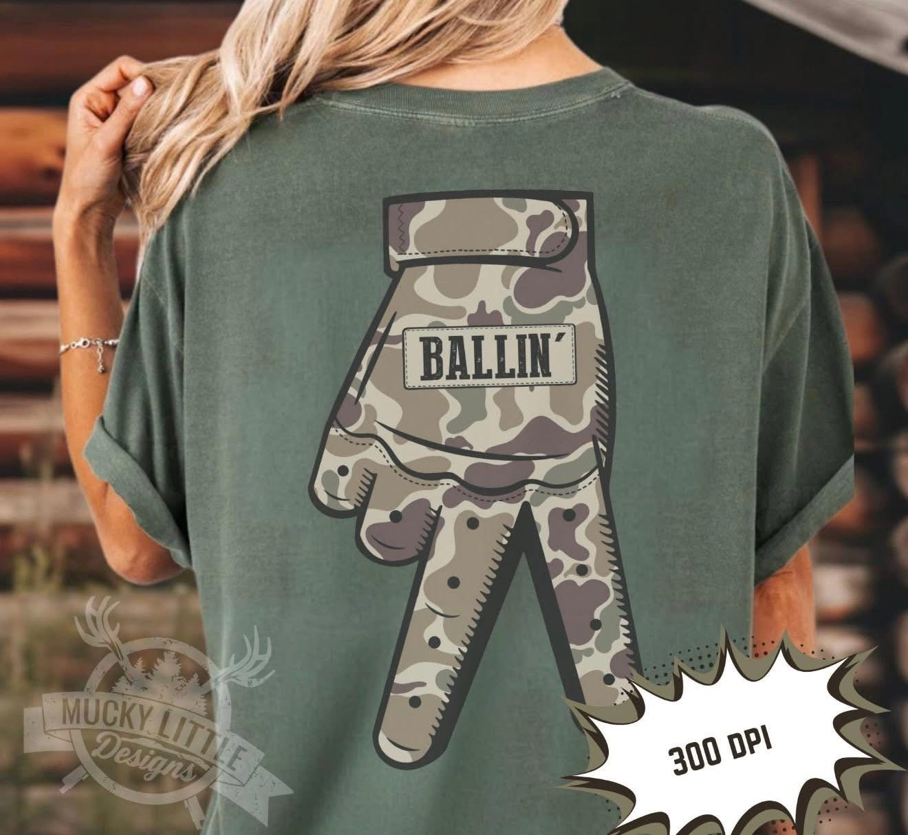Ballin⚾️ FRONT-T-SHIRT - (GILDAN/JERZEE)- 061126BR