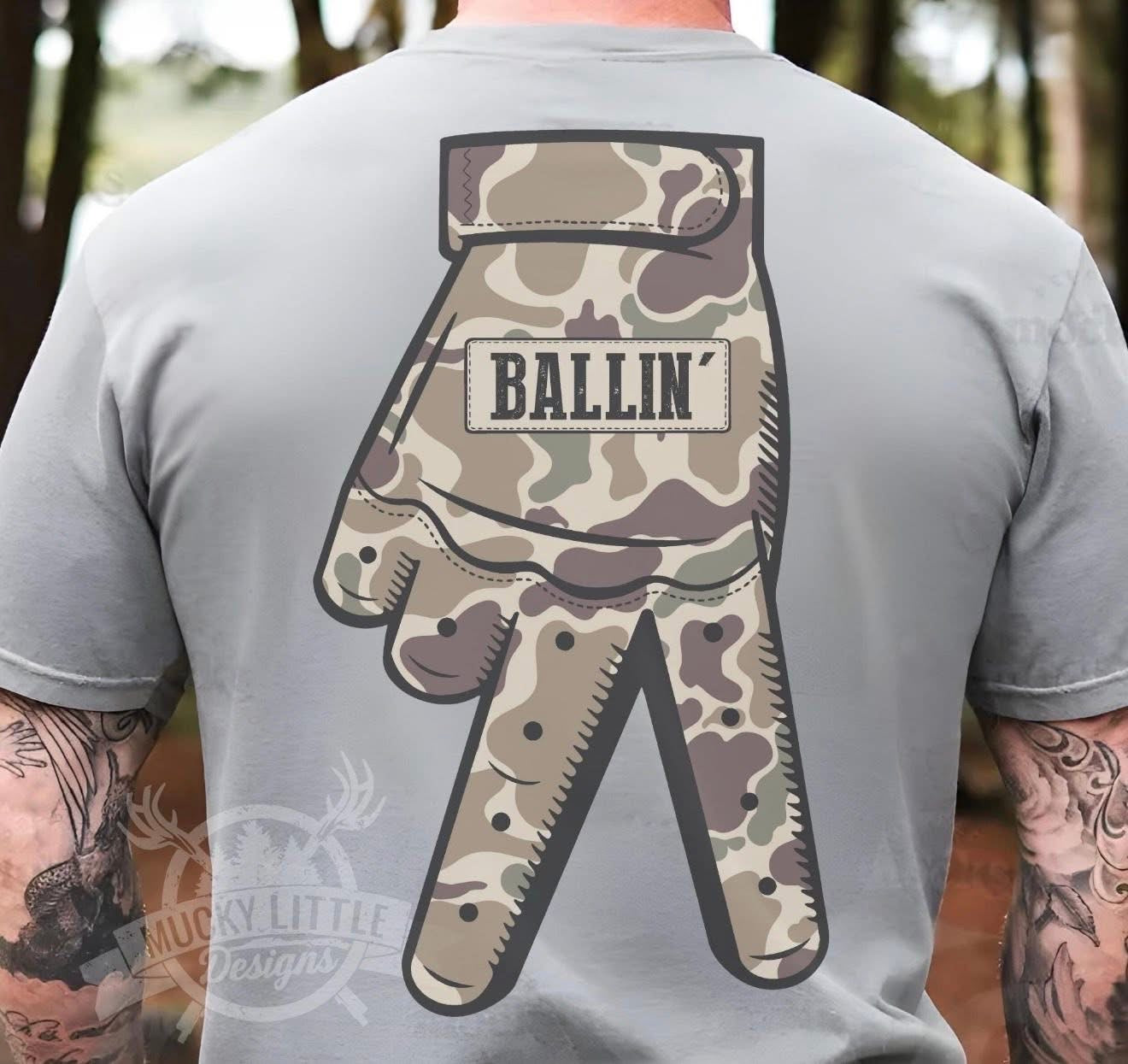 Ballin⚾️ FRONT-T-SHIRT - (GILDAN/JERZEE)- 061126BR