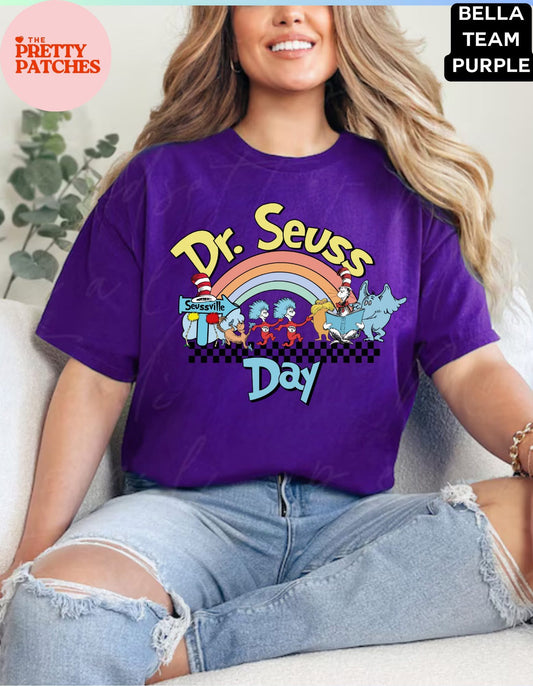 Dr. Seuss Day with Rainbow & Friends - T SHIRT - (Jerzee/Gildan)