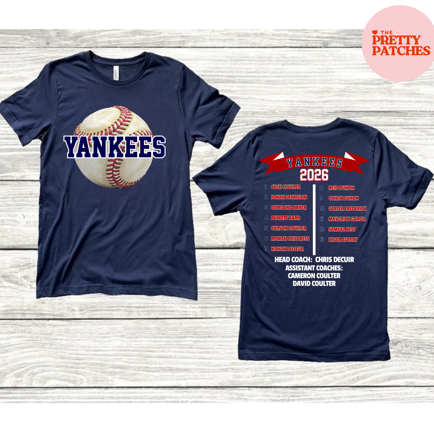 YANKEES - GILDAN TSHIRT- NAVY (FRONT AND BACK IMAGES)