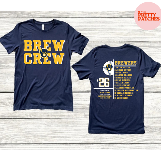 BREWERS -  DRIFIT TSHIRT- NAVY (FRONT AND BACK IMAGES)