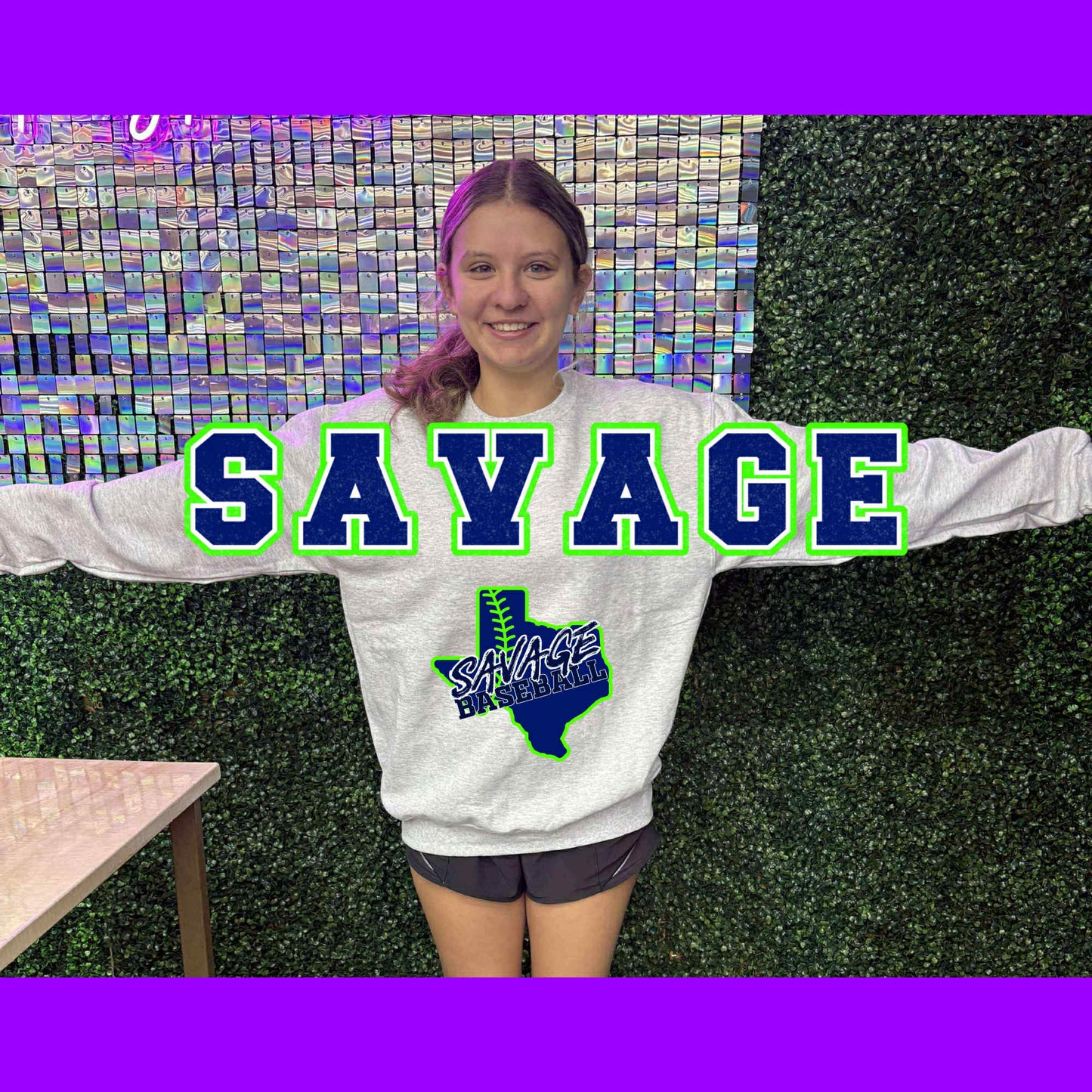 Oversized Mascot Sweatshirts with Logo - SAVAGE - SWEATSHIRT - (Jerzee/Gildan)