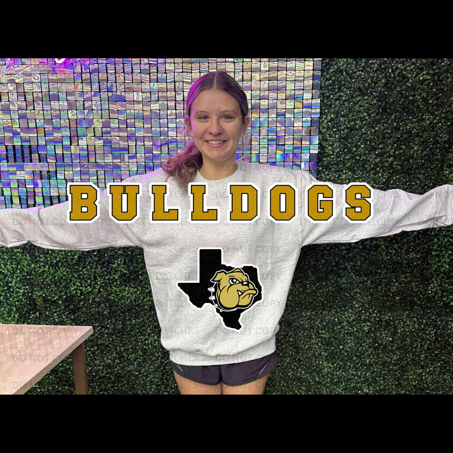 Oversized Mascot Sweatshirts with Logo - BULLDOGS - SWEATSHIRT - (Jerzee/Gildan)