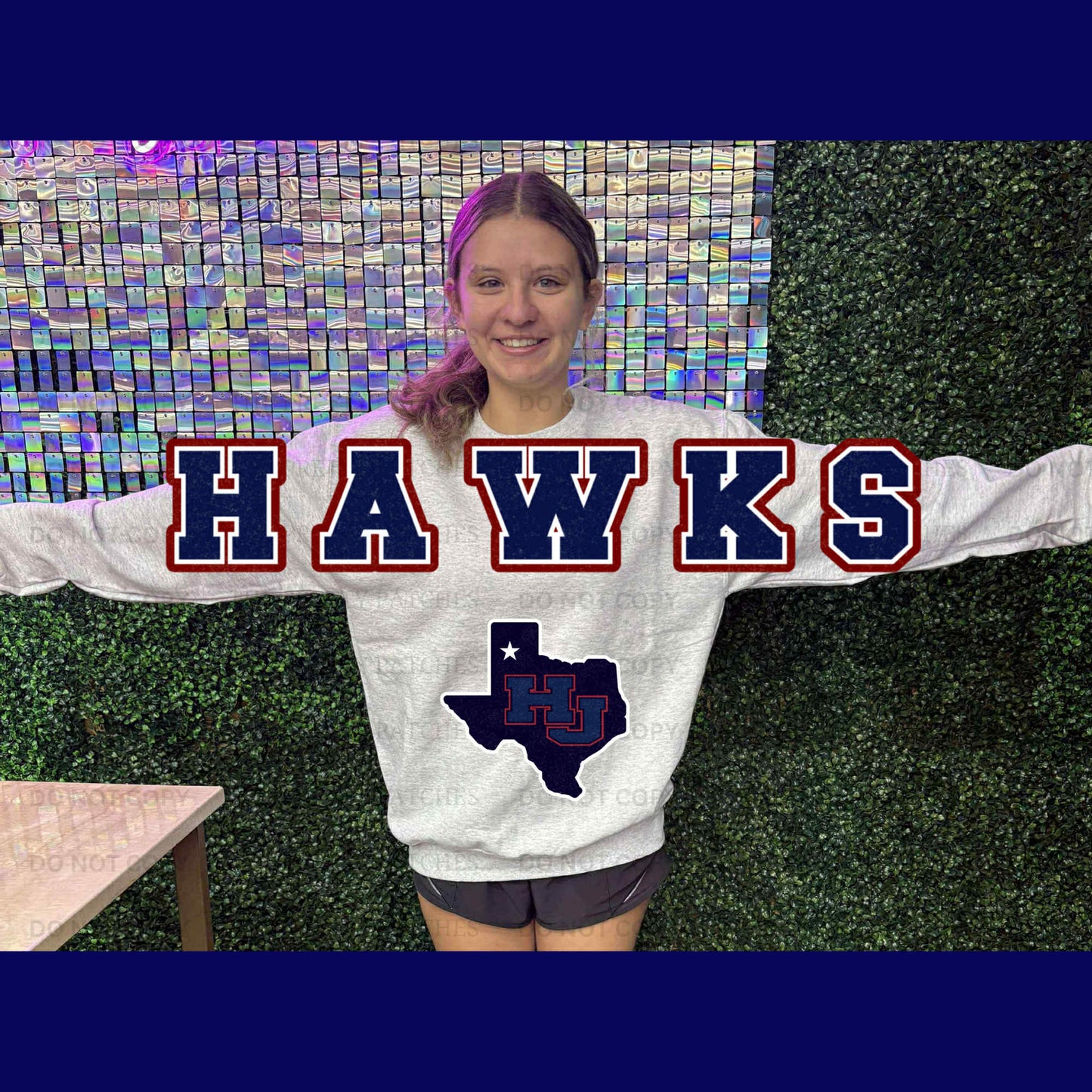 Oversized Mascot Sweatshirts with Logo - HAWKS - SWEATSHIRT - (Jerzee/Gildan)