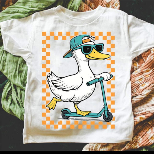 Duck on Skateboard - BOY VERSION - T SHIRT - (Jerzee/Gildan)