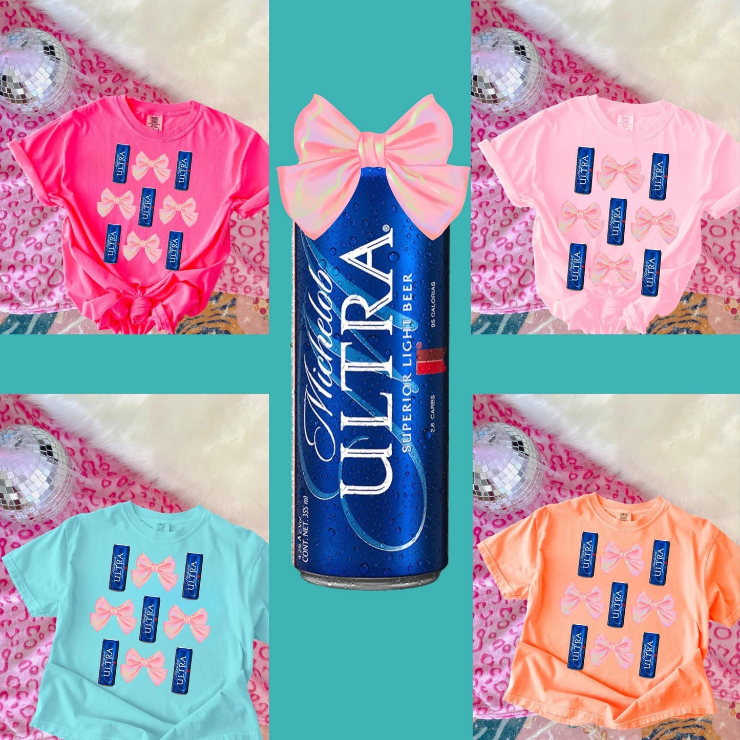 Michelob & Bows - T SHIRT - (Jerzee/Gildan)