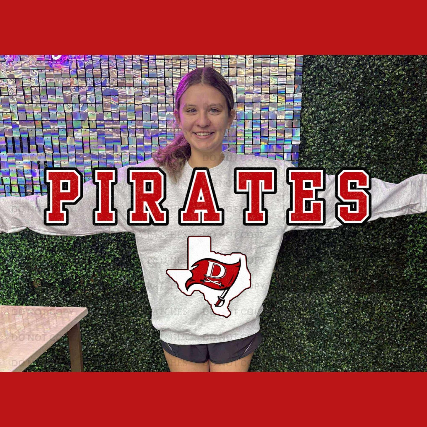 Oversized Mascot Sweatshirts with Logo - DEWEYVILLE PIRATES - SWEATSHIRT - (Jerzee/Gildan)