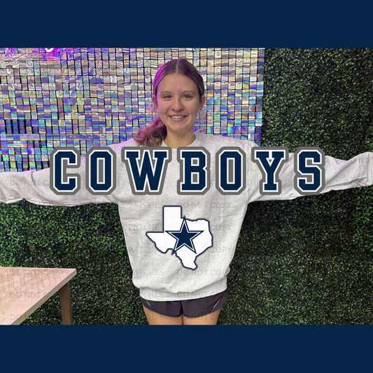 Oversized Mascot Sweatshirts with Logo - COWBOYS - SWEATSHIRT - (Jerzee/Gildan)