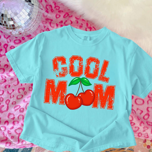 Cool Mom with Cherries - T SHIRT - (Jerzee/Gildan)