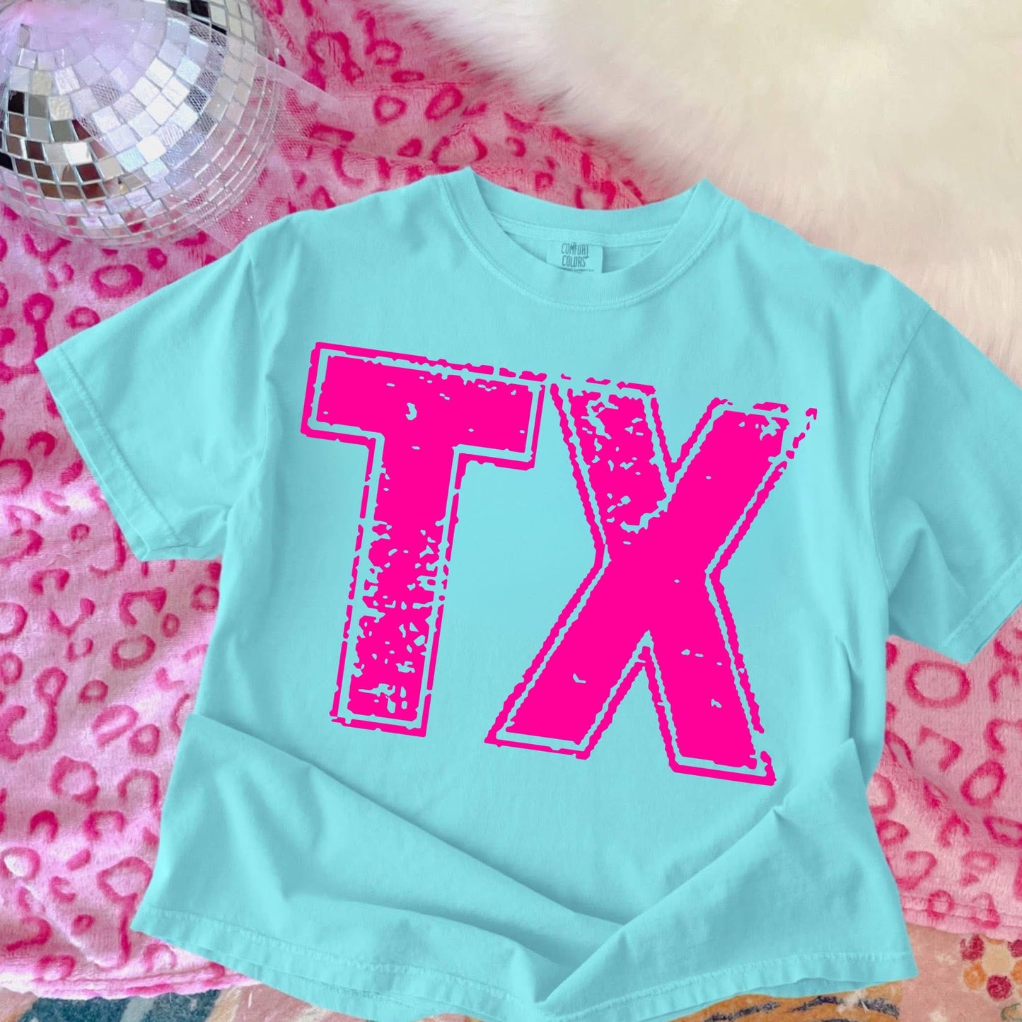 Pink TX - T SHIRT- (Jerzee/Gildan)