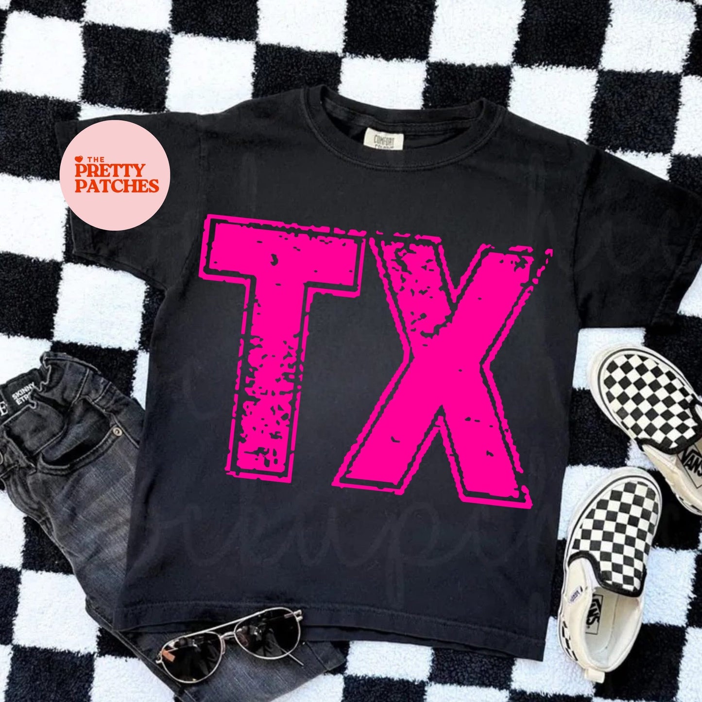 Pink TX - T SHIRT- (Jerzee/Gildan)