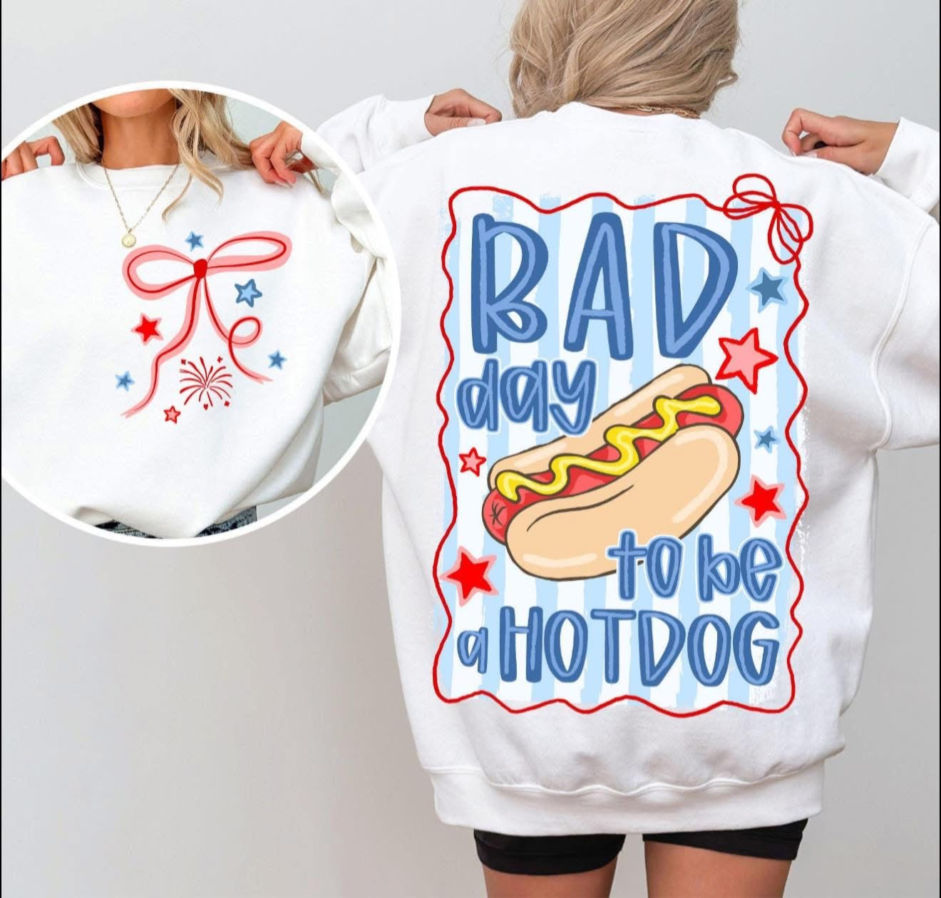 Bad Day to be a Hotdog (front pocket & full back) - T SHIRT- (Jerzee/Gildan)