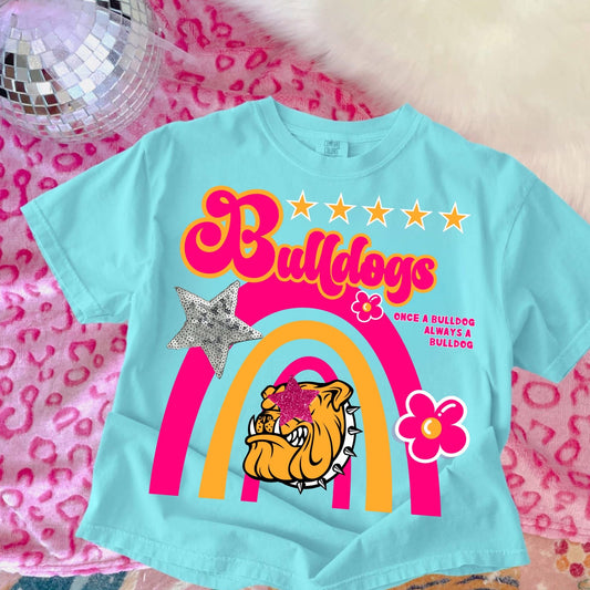 Nederland Bulldogs with Stars & Rainbow - T SHIRT- (Comfort Color)
