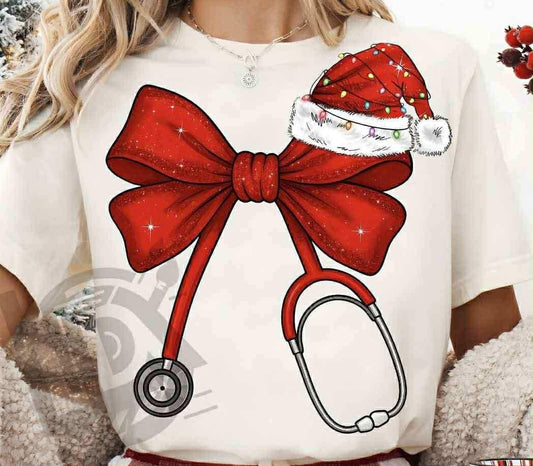 Stethoscope with Santa Hat - SWEATSHIRT - (Jerzee/Gildan)