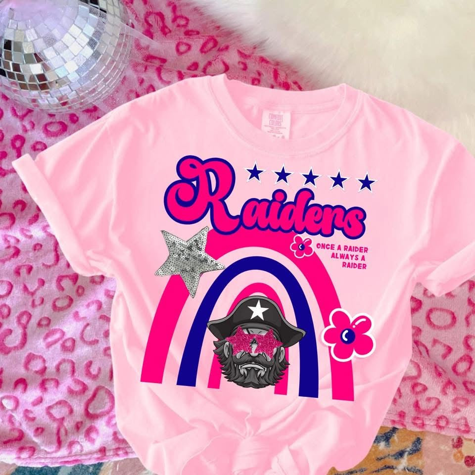 Raiders with Stars & Rainbow - T SHIRT- (Jerzee/Gildan)