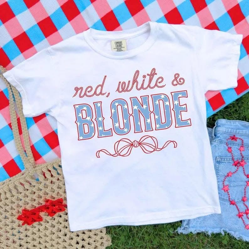 Red, White & BLONDE - T SHIRT - (Comfort Color)