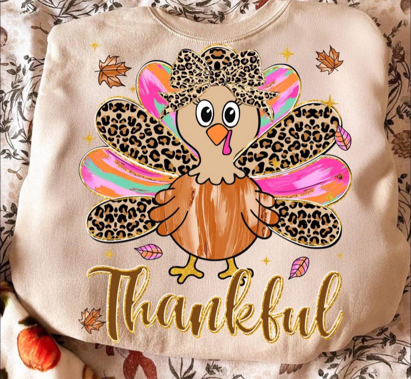 Thankful Cheetah Turkey - T SHIRT - (Jerzee/Gildan)