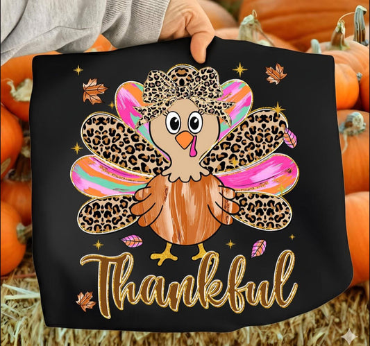 Thankful Cheetah Turkey - T SHIRT - (Jerzee/Gildan)