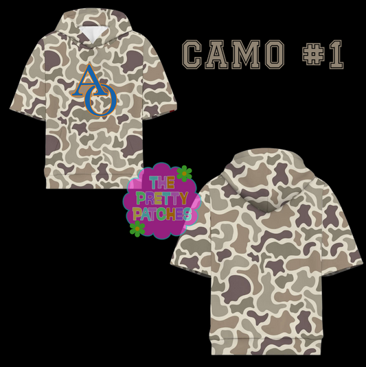 Camo Hooded Tees- ARGENTA OREANA BOMBERS- ADULT - PREORDER- HAPPY DAYS- 093026KB