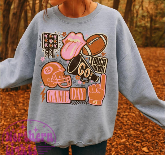 Boho Game Day with Helmet & Foam Finger - T SHIRT- (Comfort Color)