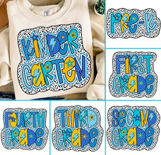 Grade Level Blue/Yellow - T SHIRT- (Jerzee/Gildan)