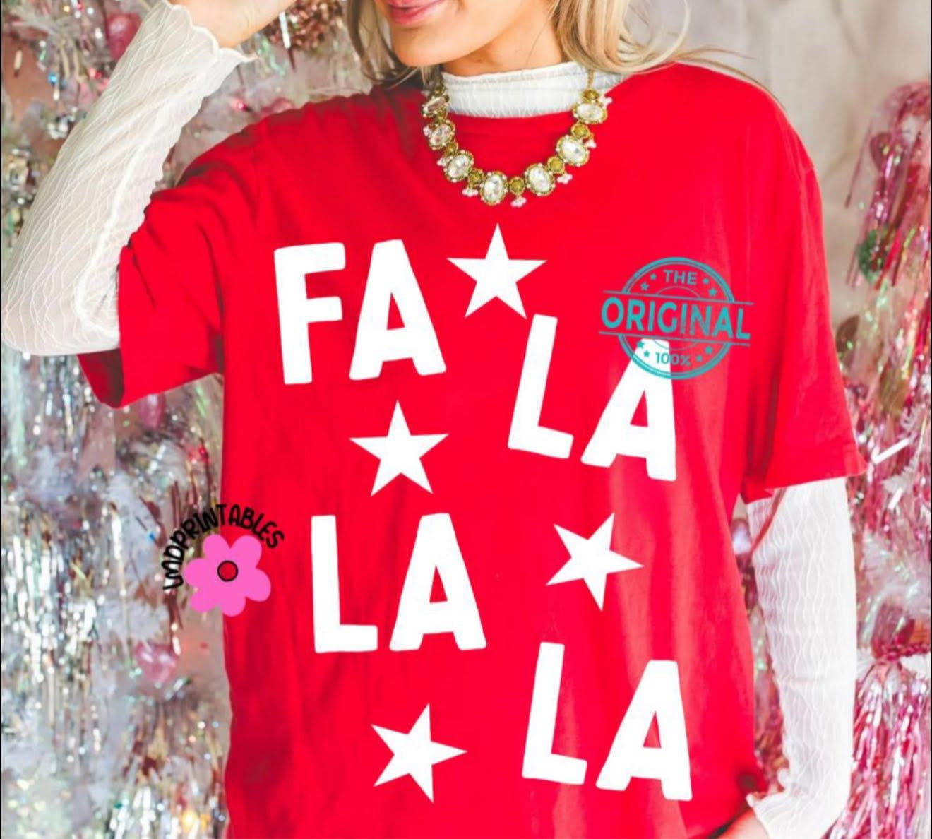 FA LA LA LA with Stars - T SHIRT - (Gildan/Jerzee)