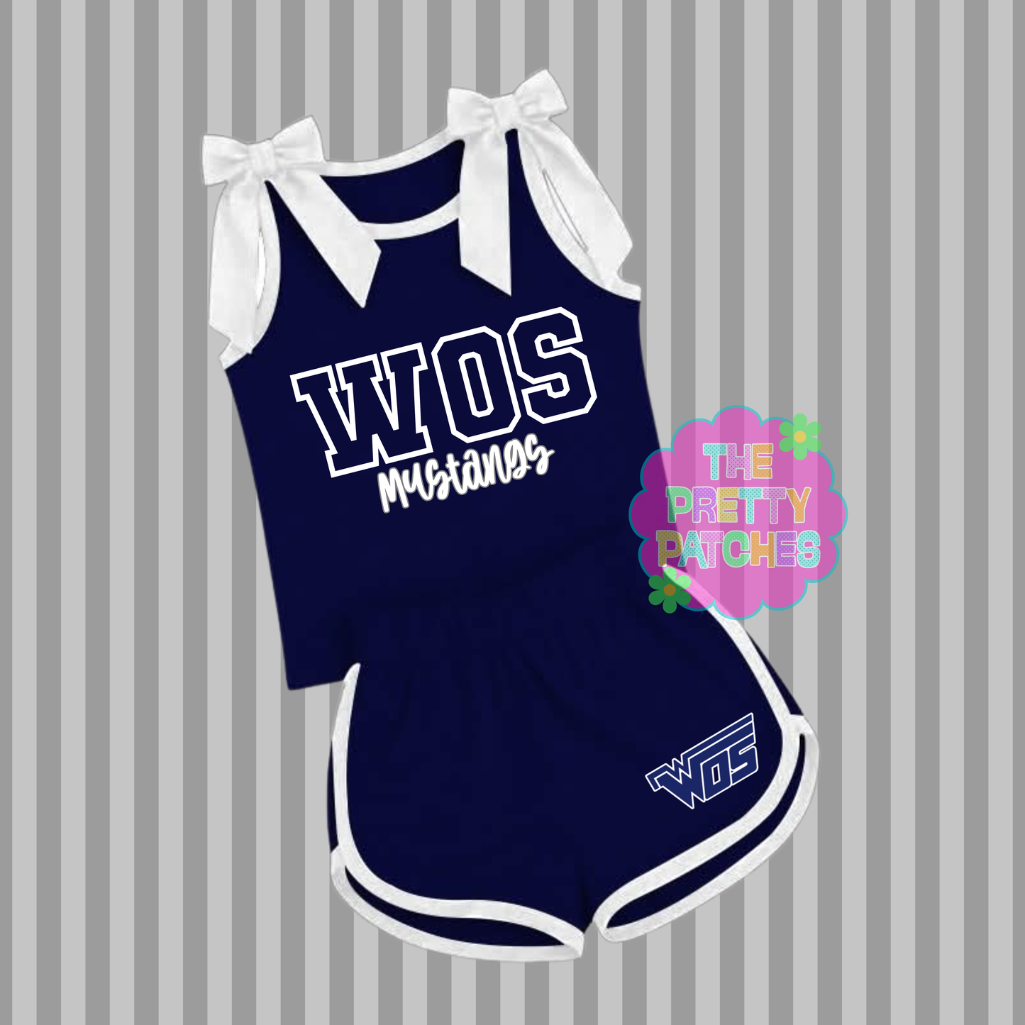 WOS MUSTANGS BOW STRAP TANK SET (NAVY base with white trim) (PREORDER) (TRUSTED) 070626KB