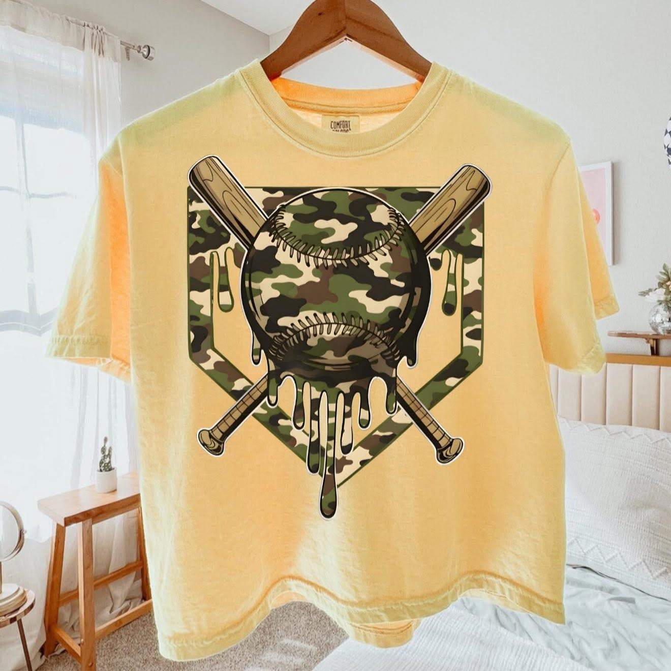 Camo Baseball Drip - T SHIRT - (Gildan/Jerzee)