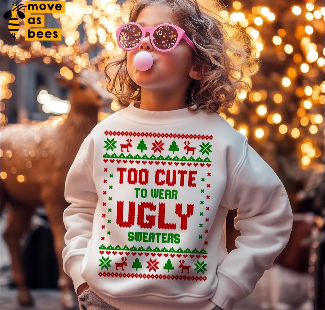 Too Cute to Wear Ugly Sweaters - T SHIRT - (Jerzee/Gildan)