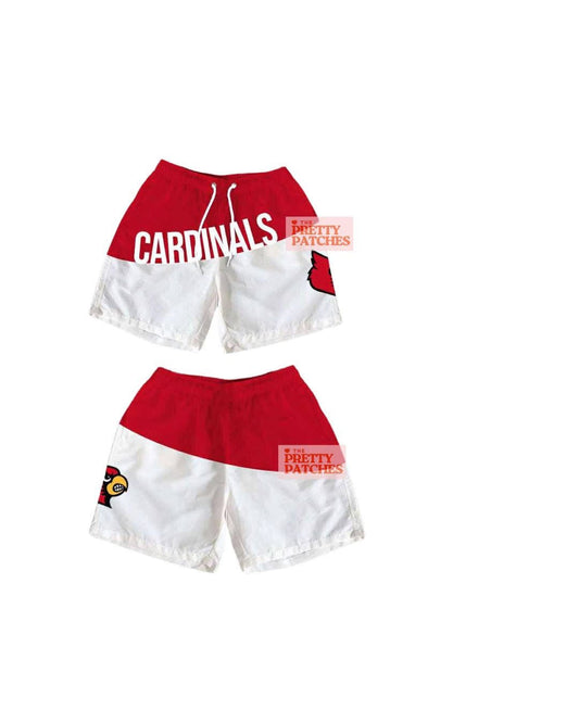 Cardinal shorts half red/white (YOUTH) - PRE ORDER