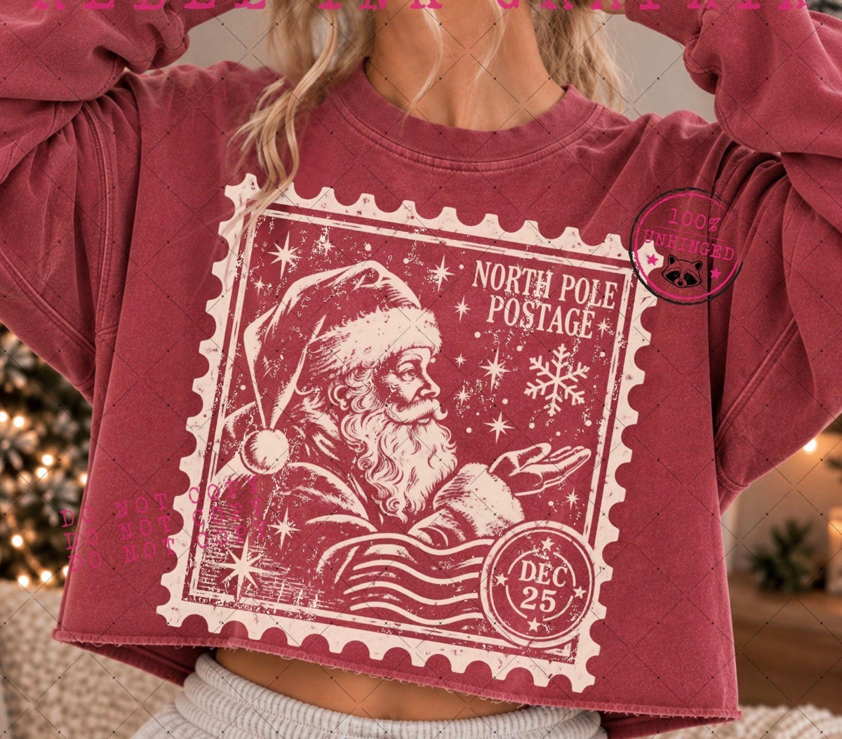 NORTH POLE POSTAGE (OVERSIZED IMAGE) 1028261 ------- SWEATSHIRT ((((((NOT CROPPED)))))-----GILDAN ----- 102826KB