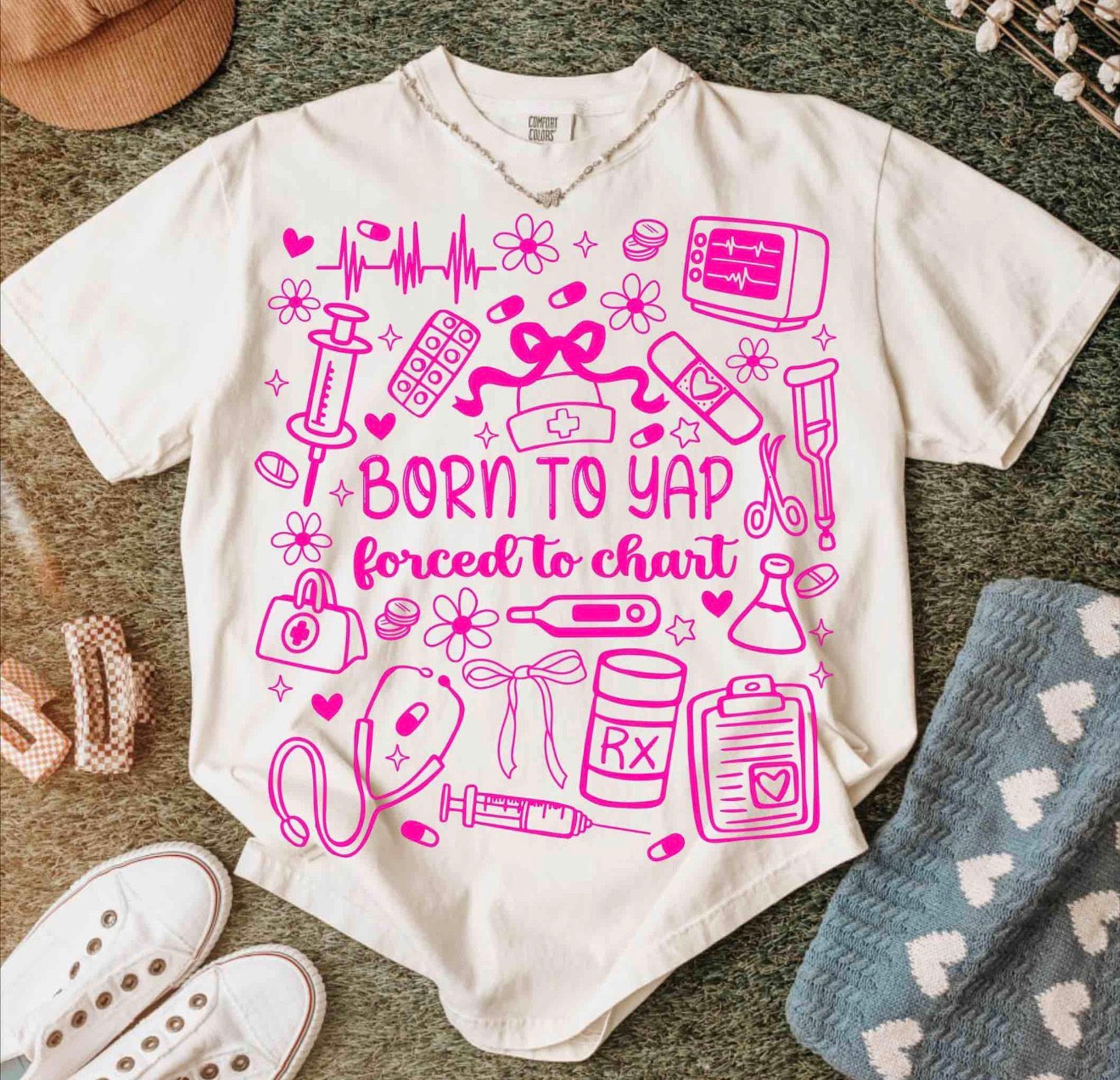 Born to Yap Forced to Chart - T SHIRT- (GILDAN/LAT)