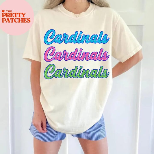 POLKA DOT CARDINALS  - T SHIRT- (Comfort Color/Bella)-061026LW