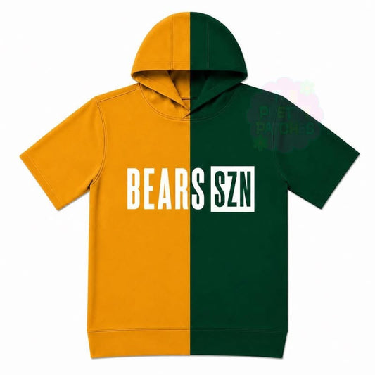 BEARS SZN (WHITE FONT) SPLIT HOODIE GOLD & GREEN -YOUTH - PREORDER (HAPPY DAYS) 071326LW