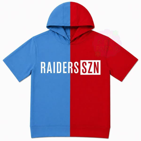 RAIDERS SZN (WHITE FONT) SPLIT HOODIE BLUE & RED -YOUTH - PREORDER (HAPPY DAYS) 071326LW
