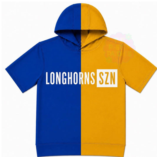 LONGHORNS SZN (WHITE FONT) SPLIT HOODIE ROYAL BLUE & GOLD -YOUTH - PREORDER (HAPPY DAYS) 071326LW