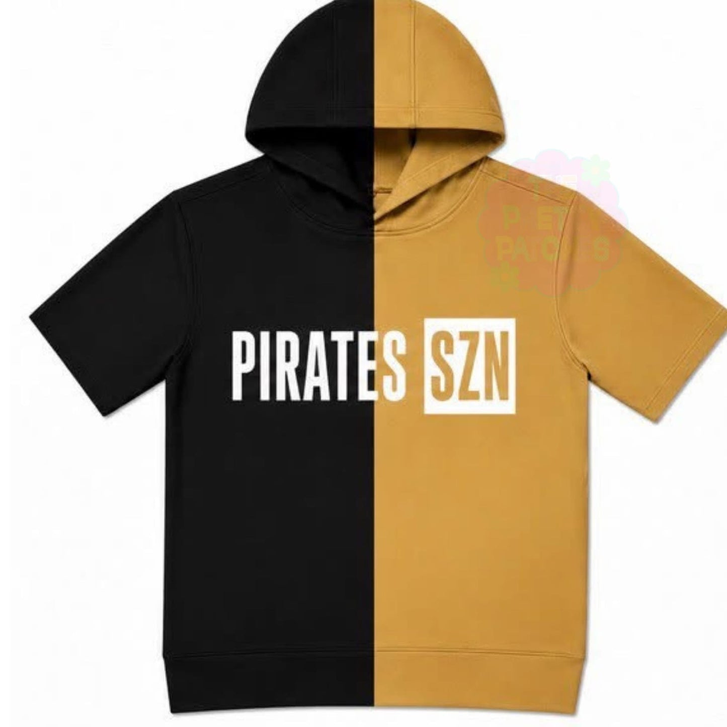 PIRATES SZN (WHITE FONT) SPLIT HOODIE BLACK & GOLD -YOUTH - PREORDER (HAPPY DAYS) 071326LW