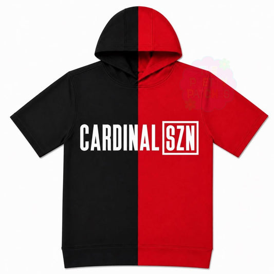 CARDINAL SZN (WHITE FONT) SPLIT HOODIE BLACK & RED -YOUTH - PREORDER (HAPPY DAYS) 071326LW