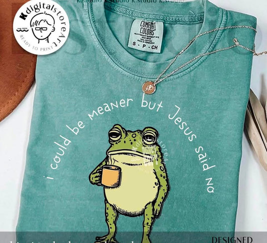 I could be meaner, but Jesus said no 🐸  - SWEATSHIRT - (GILDAN) 071726LW